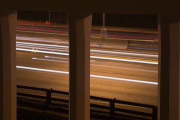 car traffic on a highway in the evening