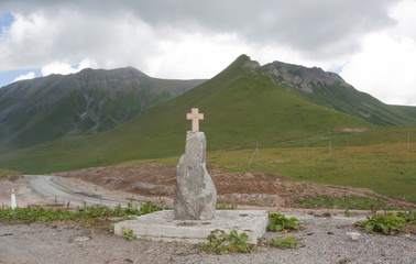 Cross pass (Gudauri pass) is a pass on the Georgian Military road (Vladikavkaz -- Tbilisi) at the height of 2379 m  - 117373587