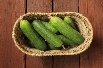 Cucumbers in a basket