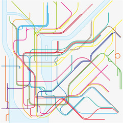 kolorowa mapa wektorowa metra Nowego Jorku - 117375134