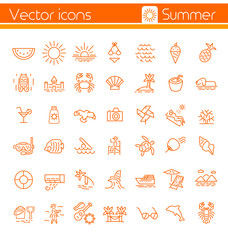 Summer, Vector icons.