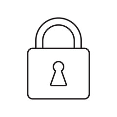 Line icon locked padlock. Lock icon. Vector illustration.