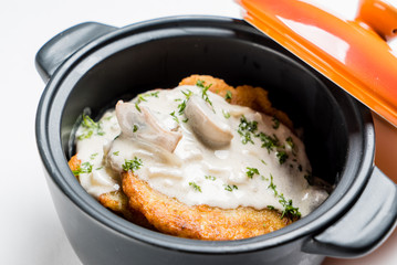 potato pancakes with sour cream