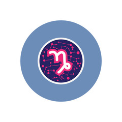 stylish icon in color circle Zodiac signs Capricorn