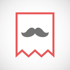 Isolated line art ribbon icon with a moustache