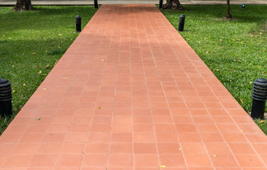Tiles pathway in park