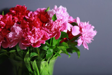 Beautiful peony bouquet, closeup
