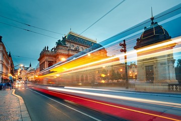 Fototapeta premium Busy street in Prague
