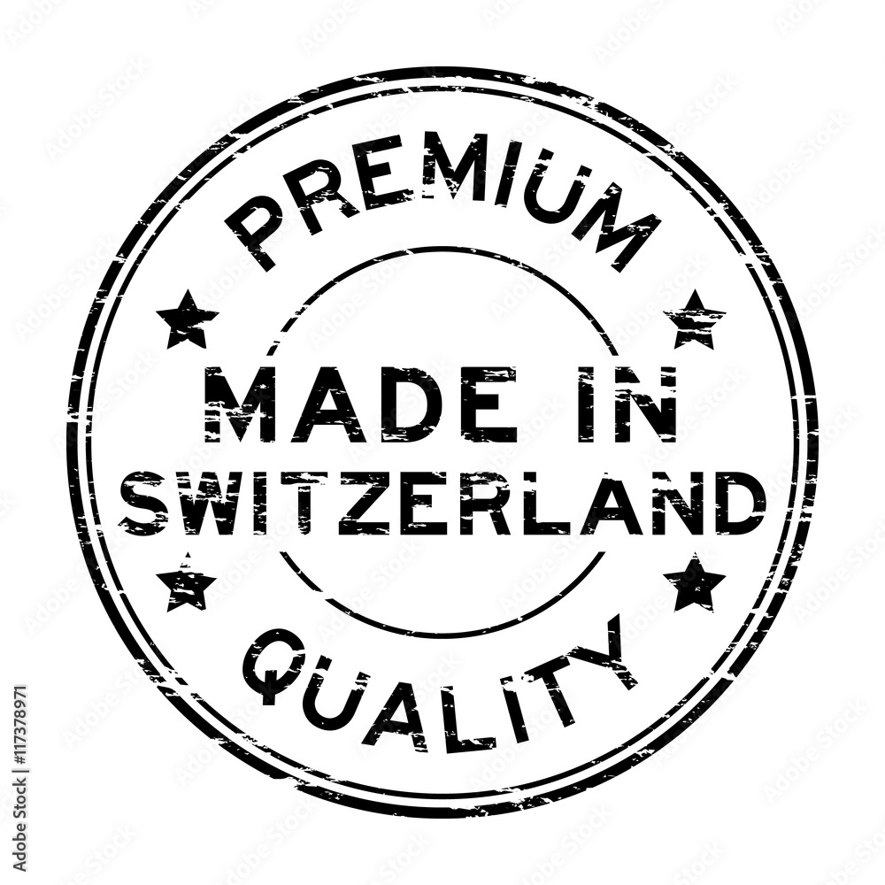 Sticker Grunge black premium quality and made in Switzerland rubber stamp