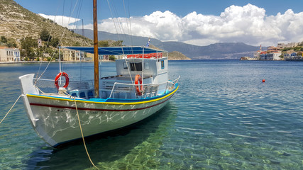 Fototapeta na wymiar Greek boat in Kastellorizo