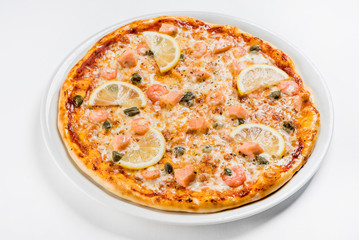 pizza with salmon