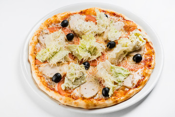 caesar pizza isolated