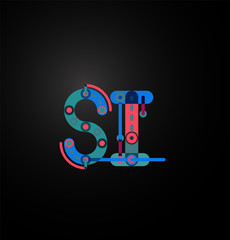 Abstract line design letter logo