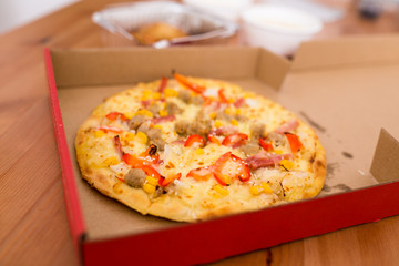 Pizza in the cardbox