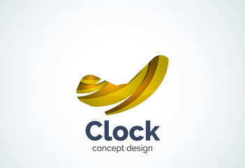 Clock logo template, time management business concept