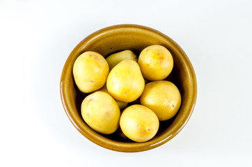 Group of fresh date palm fruits  on white background