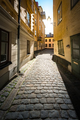 Fototapeta na wymiar Gamla stan street in Stockholm, Sweden