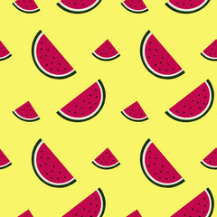 watermelon slice yellow background