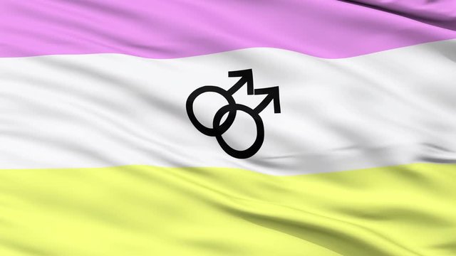 Twink Pride Flag, Close Up Realistic 3D Animation, Seamless Loop - 10 Seconds Long