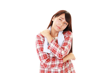 Fototapeta premium 肩こりに悩む女性