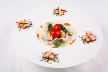 Thai Chicken Soup in Coconut Milk or tom kha kai..
