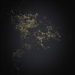 splash gold 3d rendering background