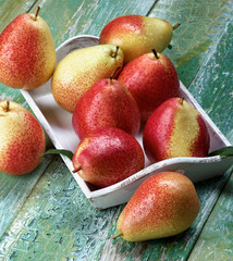 Yellow and Red Pears