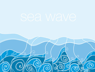 sea pattern. ocean water vector illustration. blu surface motif