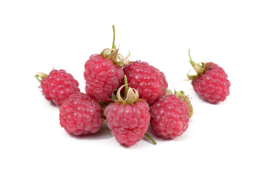 Sweet ripe raspberry isolated on white background