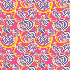 Abstract doodle seamless pattern design. Vector illustration with hand-drawn elements. Concept background for textile, print, wallpaper, fabric and wrapping.