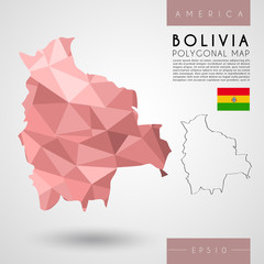 Bolivia : Low Poly Map : Vector Illustration