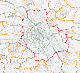 Mapa miasta Warszawa. Drogi - 117385528