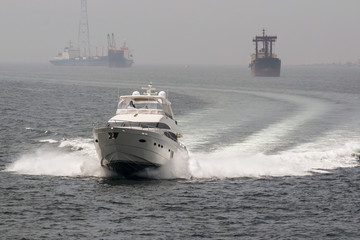 yacht racing on the sea