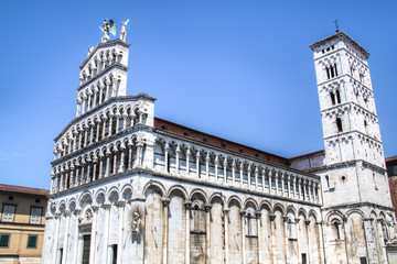 The San Michele church in Foro in the medieval town of Lucca, Italy
