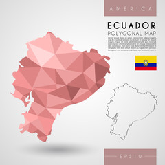 Ecuador : Low Poly Map : Vector Illustration