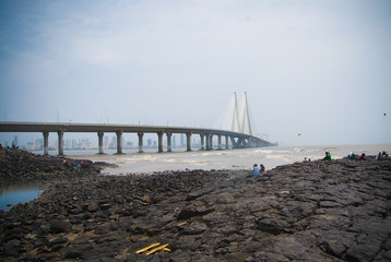 The Bandra-Worli Sea Link, officially called Rajiv Gandhi