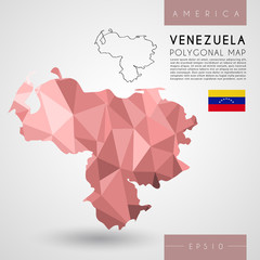 Venezuela : Low Poly Map : Vector Illustration