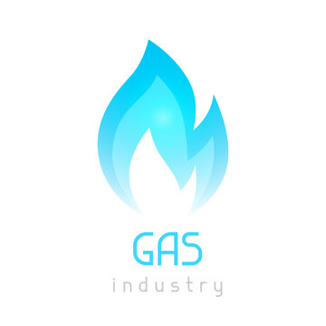 Gas blue flame. Industrial conceptual illustration of fire