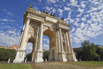 Fototapeta na wymiar milano arco della pace lombardia italia europa peace arch milan lombardy italy