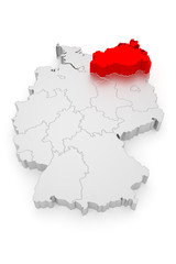 Mecklenburg-Vorpommern, Deutschland Bundesländer 3D