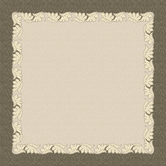 Decorative square floral frame and background. 