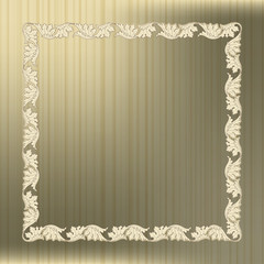 Decorative square floral frame and background. 