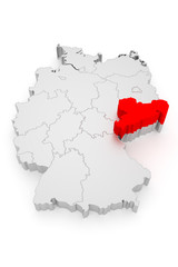 Sachsen, Deutschland Bundesländer 3D