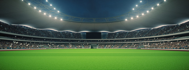 Fototapeta na wymiar stadium with fans the night before the match. 3d rendering