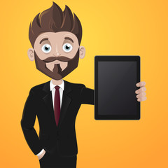 Businessman holding tablet