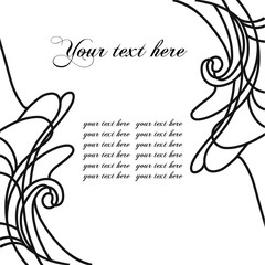 Greeting card, black and white frame, banner, invitation card. Vector.