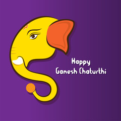  happy Ganesha chaturthi festival greeting card design vector