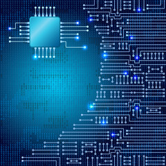 Drawing modern electronic circuit and  binary code