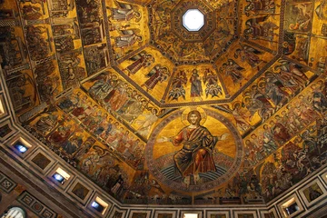 Poster  Interior view of the Baptistery of Saint John in Florence, Ital © Lsantilli