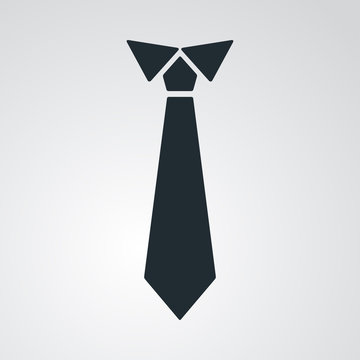 Icono plano corbata en fondo degradado